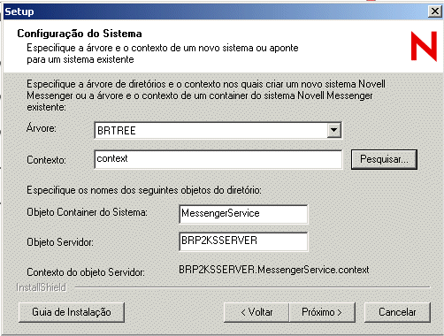 Caixa de dilogo Configurao do Sistema