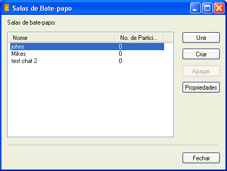 Pesquisa de salas de bate-papo