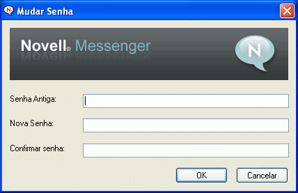 Caixa de diálogo Mudar Senha