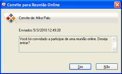 Convite de reunião no Conferencing