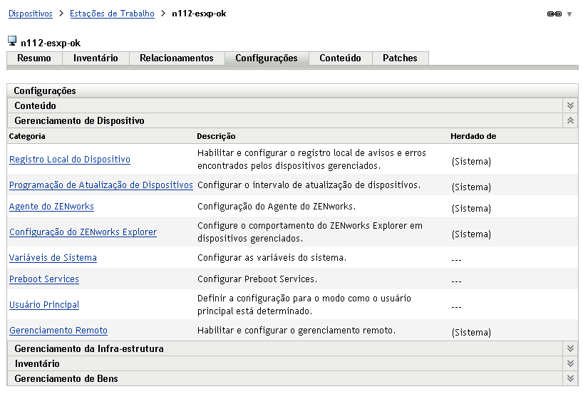  Painel Configurações de Dispositivos