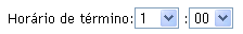 Painel para definir o horário de término da implantação