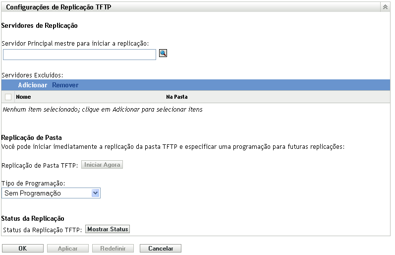 Configurações de replicação TFTP no nível da zona de gerenciamento