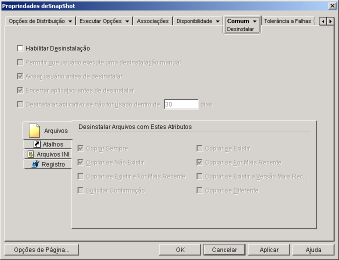 Pgina Desinstalar
