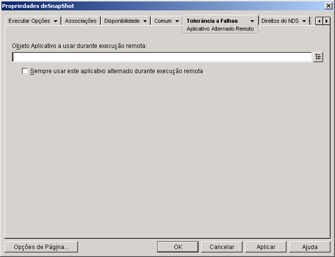 Pgina Aplicativo Alternado Remoto do objeto Aplicativo