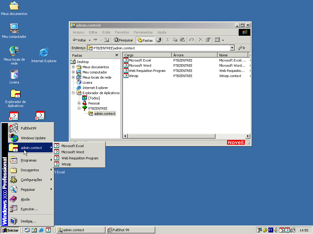 Janela Explorador de Aplicativos