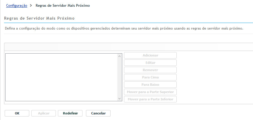 painel Regras de Servidor Mais Próximo