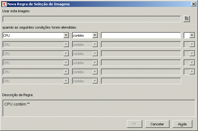 A caixa de diálogo Nova Regra de Seleção de Imagens.