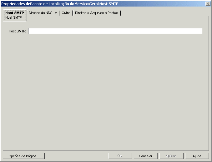 A página Host SMTP da política de Host SMTP.