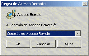Caixa de diálogo Requisito do Sistema de Acesso Remoto