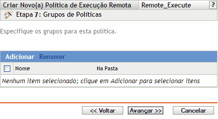 Página Grupos de Políticas