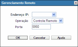 caixa de diálogo Gerenciamento Remoto