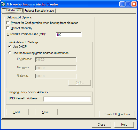 guia Imaging Boot Creator: CD Media Boot (Criador de Boot do Imaging: Boot de Mídia de CD)