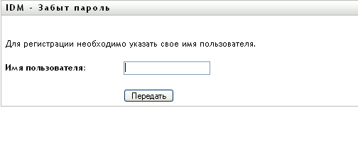 Диалоговое окно "Забытый пароль"