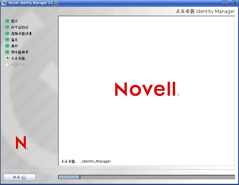 安装 Identity Manager 组件