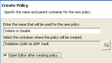 Create Policy Wizard