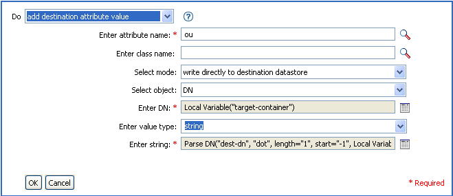 Add Destination Attribute Value