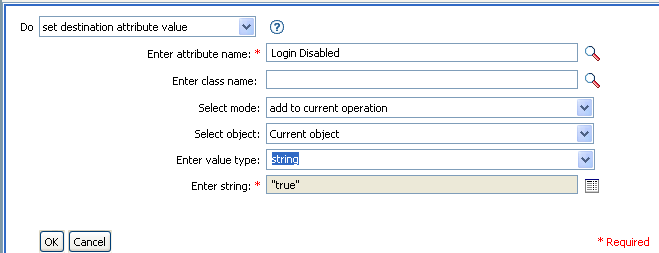 Set Destination Attribute Value